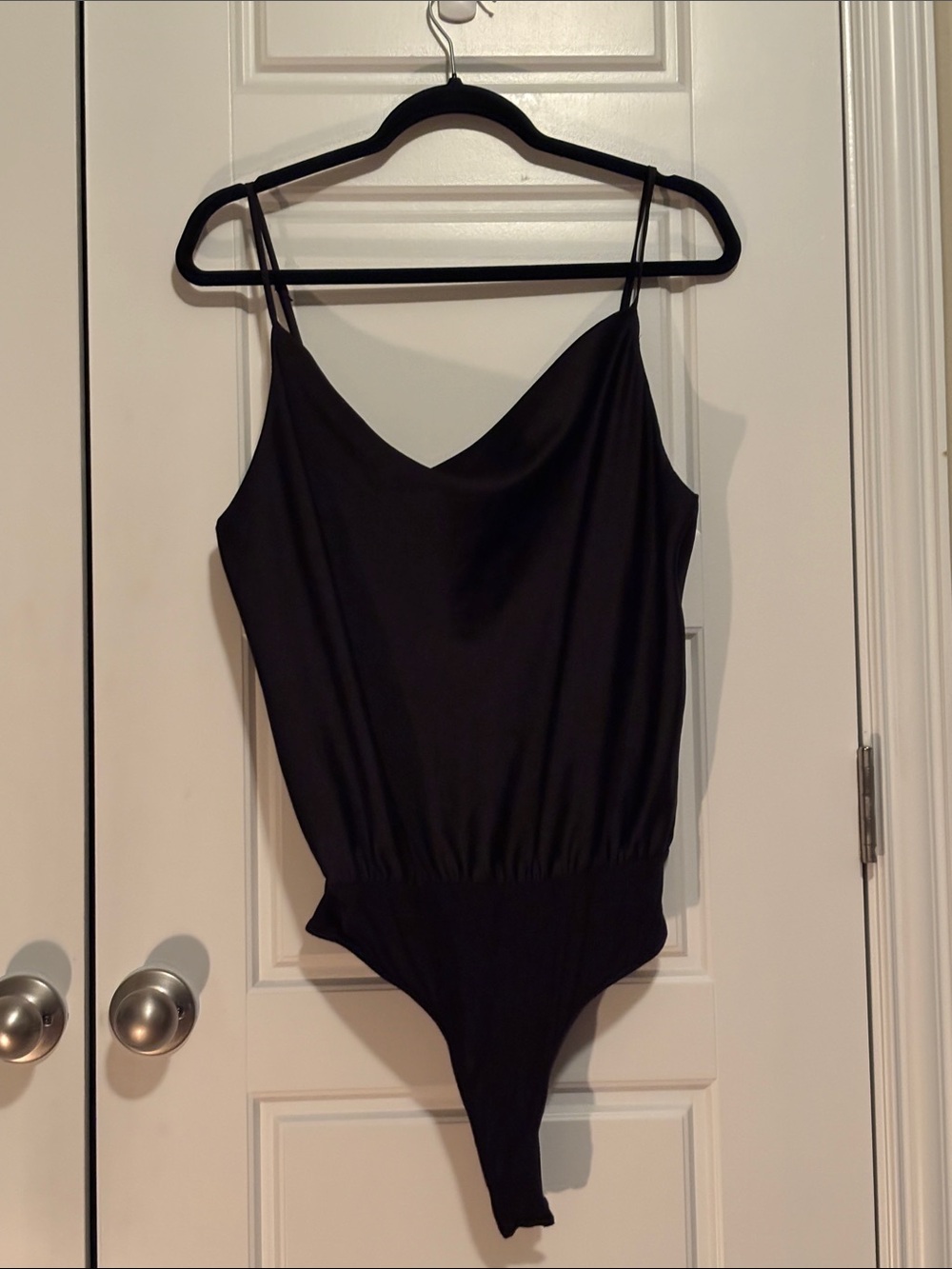 Lulu's Black Spaghetti Strap One-Piece Bodysuit XL